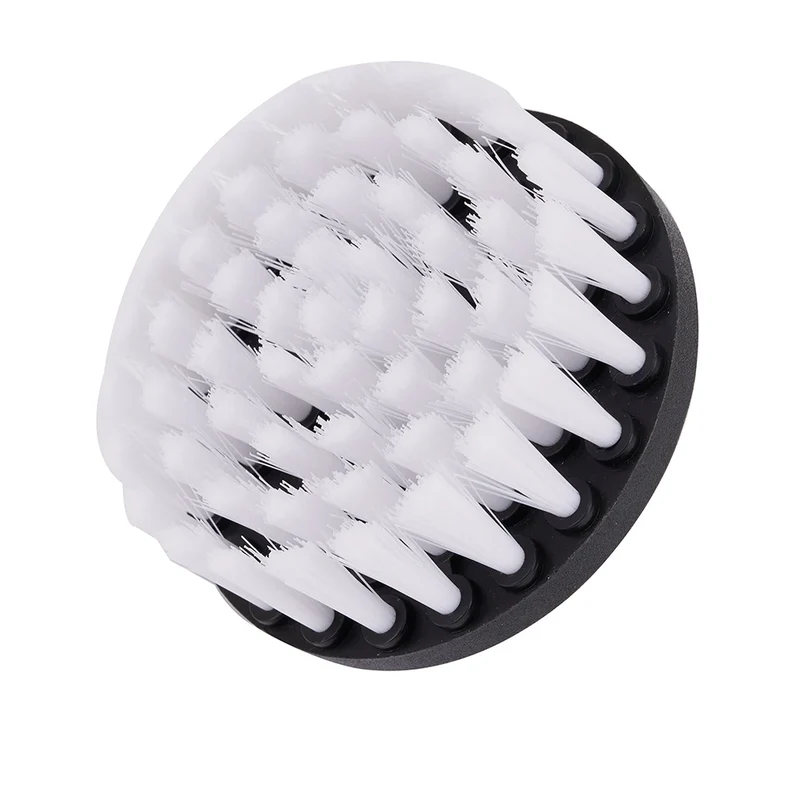 1PC 4-Inch Soft Drill Brush Attachment for Electric Scrubber - Carpet Leather Upholstery Car Tire Cleaner Accessory