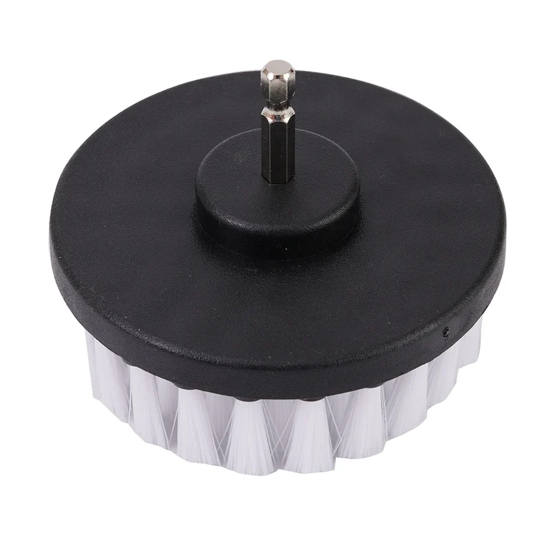 1PC 4-Inch Soft Drill Brush Attachment for Electric Scrubber - Carpet Leather Upholstery Car Tire Cleaner Accessory