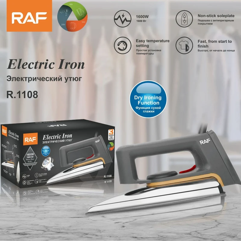 Cross-Border Us Standard 110V European Standard Dry Ironing Electric Iron Without Steam for Ironing Rhinestones, Wood Veneer, and Special for Dry Ironing
