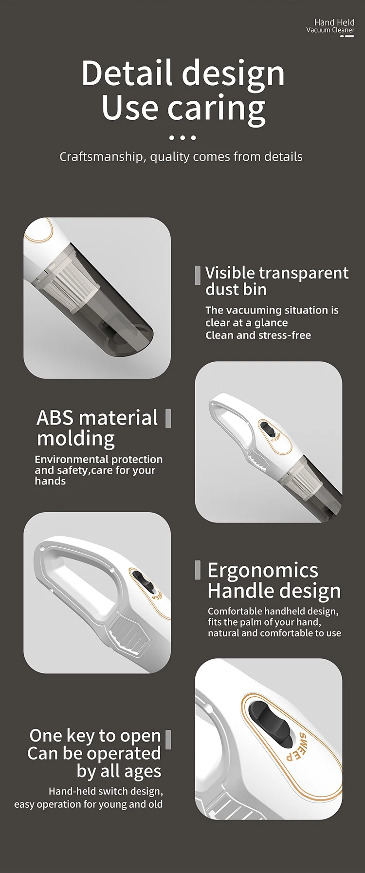 Cross-border vacuum cleaner S9D small household large suction cleaner car wireless portable handheld vacuum cleaner