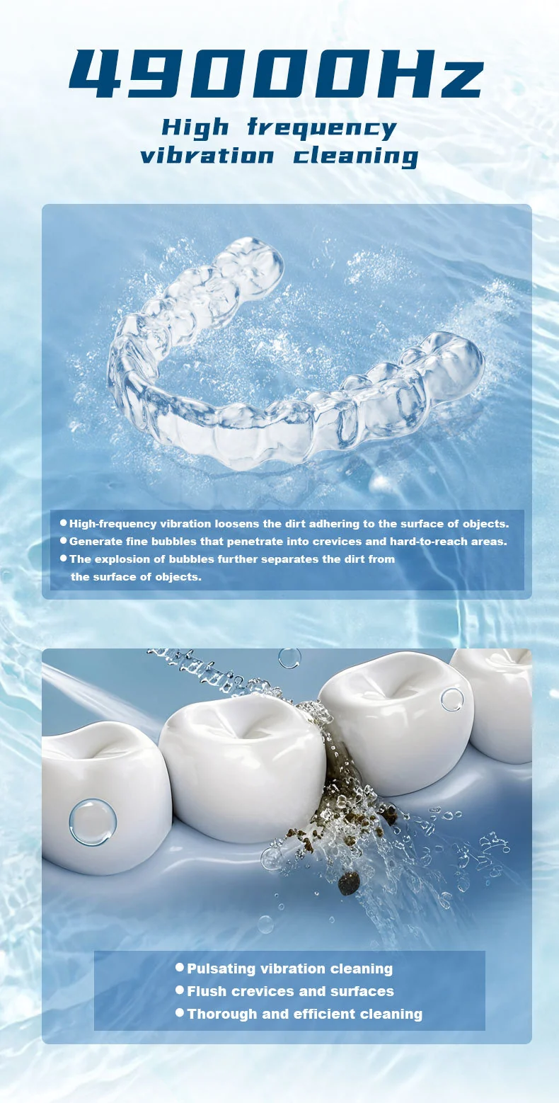 Cross-Border Amazon Ultrasonic Denture Cleaning Machine Uv Ultraviolet Ultrasonic Cleaning Machine Household Jewelry Braces
