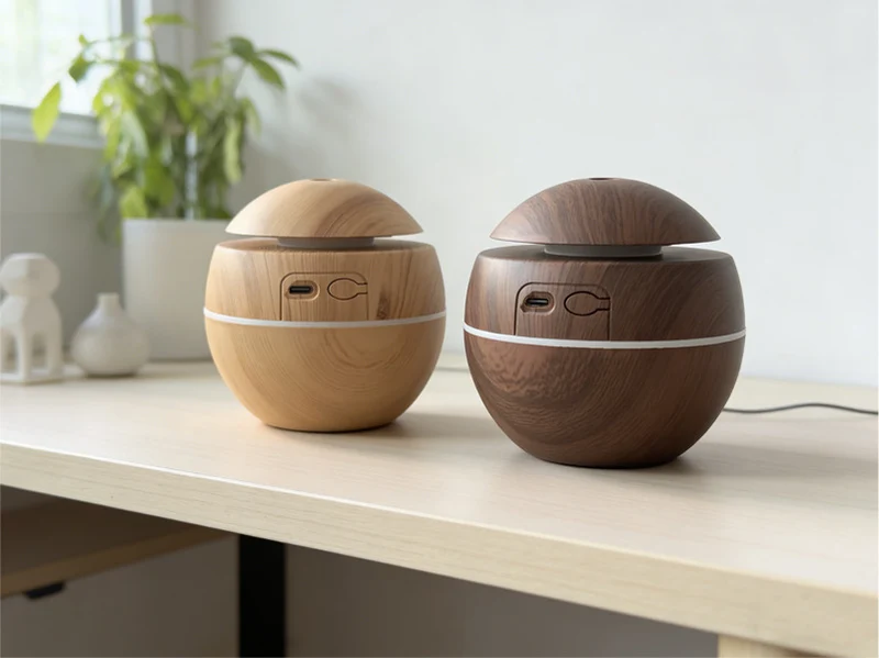 Foreign Trade Mushroom Head Humidifier USB Desktop Household Mini Wood Grain Aromatherapy Essential Oil Aromatherapy Machine Manufacturer Low Noise