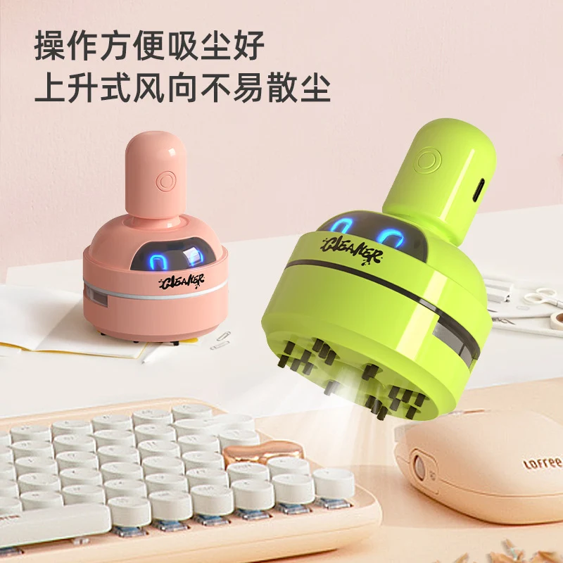 Cross-Border Desktop Vacuum Cleaner Student Mini Handheld Electric Suction Eraser Shavings Children's Cleaning Pencil Shavings Large Suction