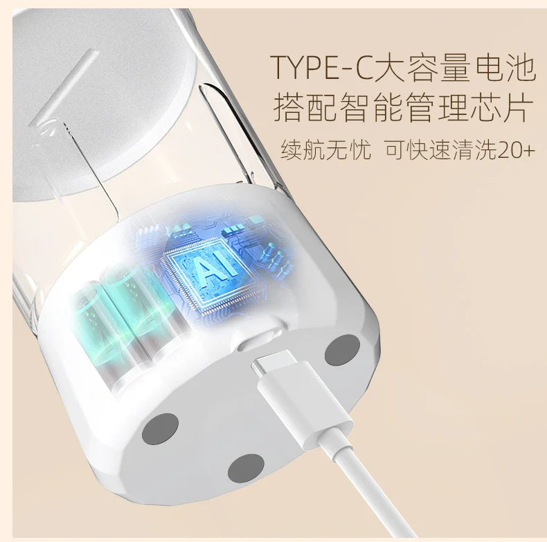 2L Fully Automatic Underwear Washing Machine, Small Double-Tub Washing Cup, Wireless Portable Washing Machine for Washing Socks and Underwear