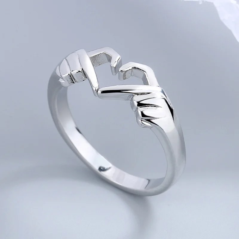 Q355 Heart Shape Stainless Steel Ring Modern Unisex Fashion Jewelry Gift Plain Design For Couple Or Self