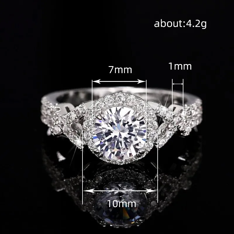 Q525 Women's White Gold Diamond Engagement Ring Round Brilliant Cut Natural G Color Halo Design