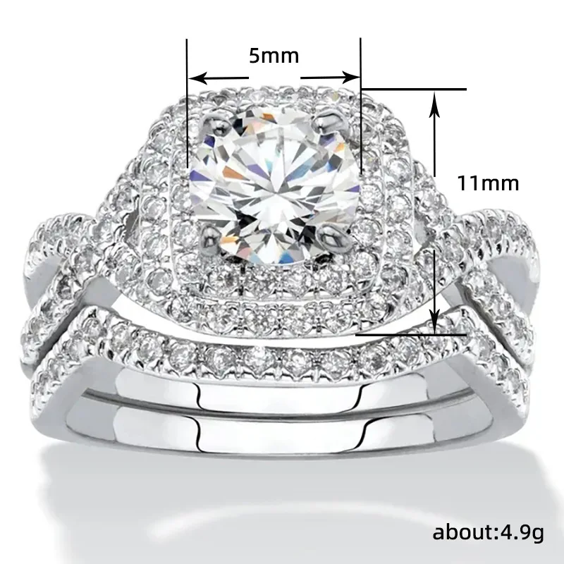 Q103 Women's White Gold Diamond Engagement Ring Round Brilliant Cut Natural G Color Halo Design