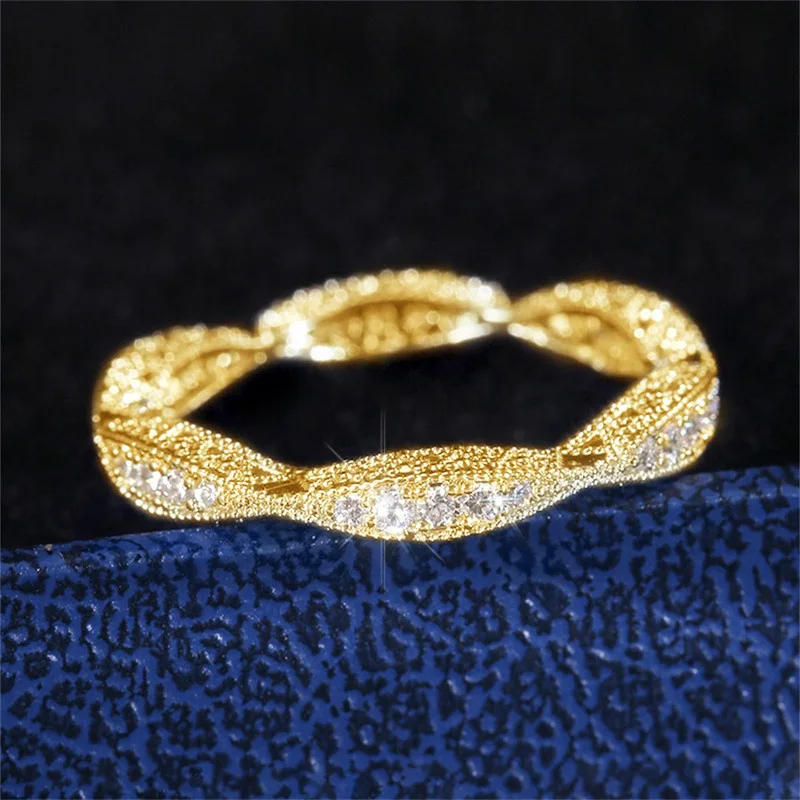 H300 Women's 18K Solid Gold Diamond Ring Round Brilliant Cut Natural G Color Classic Engagement Jewelry