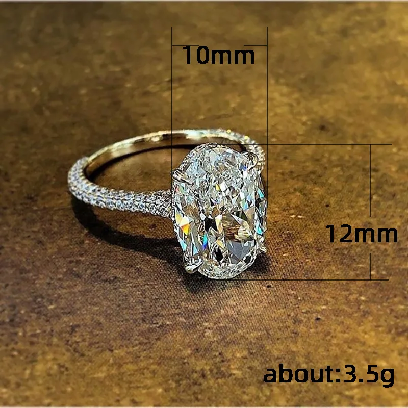 F332 Women's White Gold Oval Cut Natural Diamond Engagement Ring With Side Diamonds D Color
