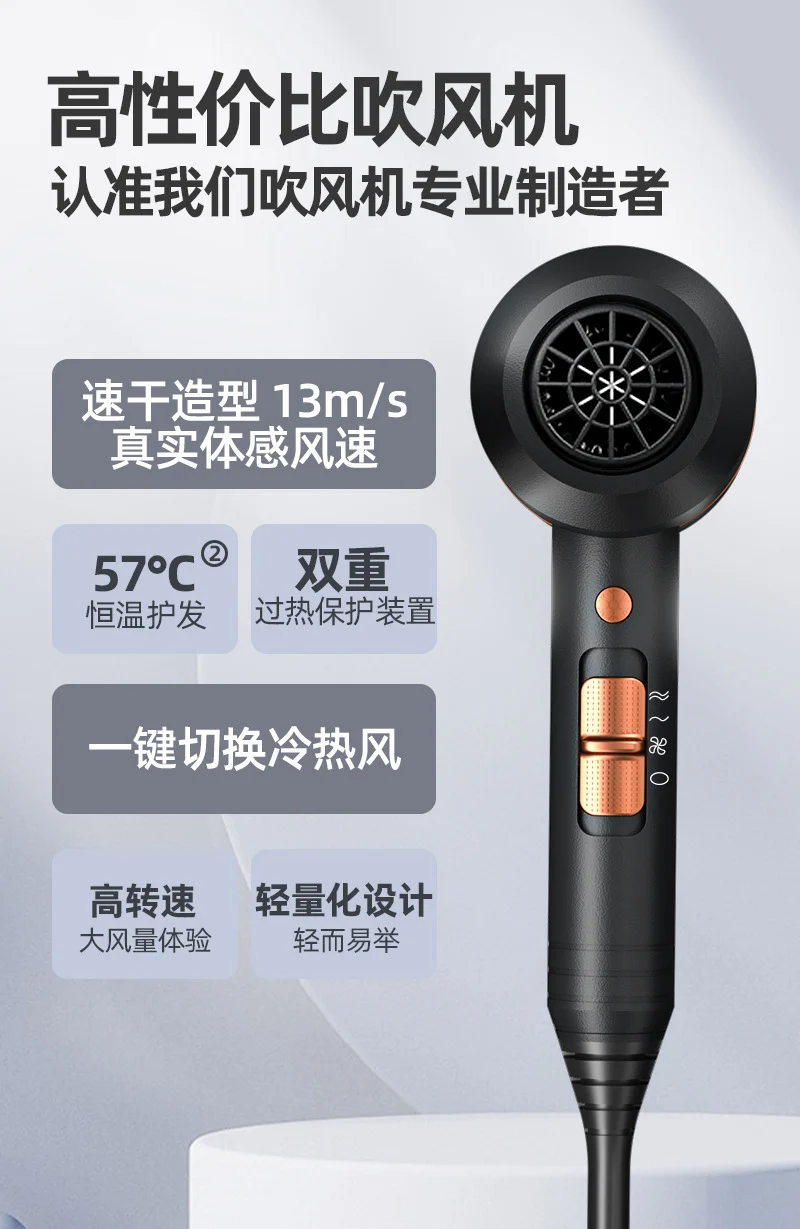 Manufacturer Wholesale Amazon Hair Salon Hair Dryer Cross-Border 2400W Barber Shop Hairdressing High Power Hair Dryer Wholesale