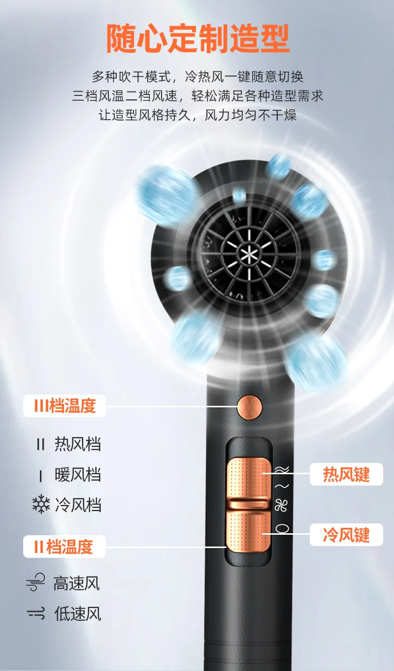 Manufacturer Wholesale Amazon Hair Salon Hair Dryer Cross-Border 2400W Barber Shop Hairdressing High Power Hair Dryer Wholesale