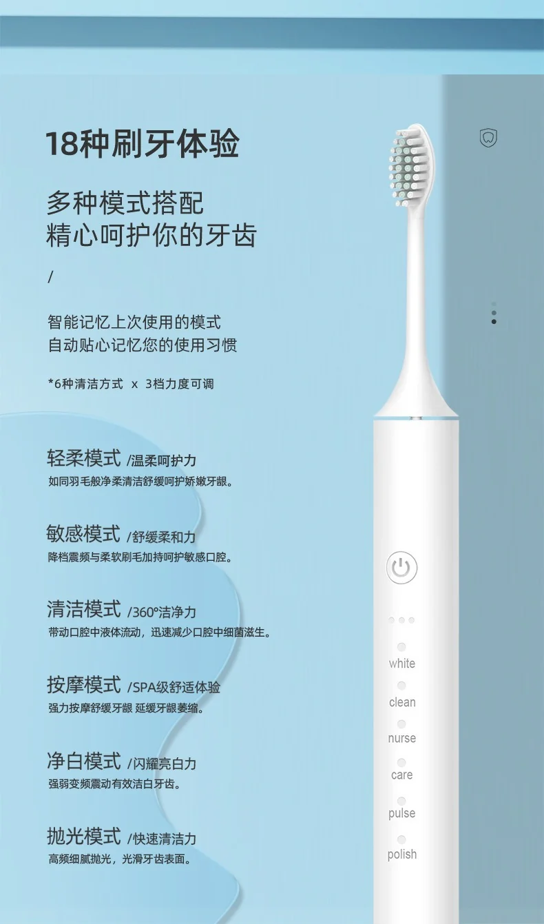Factory wholesale soft bristle toothbrush flusher portable adult children universal ultrasonic electric toothbrush charging
