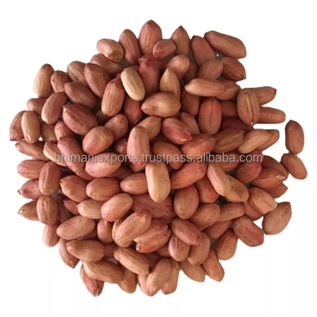 Raw Dried Red Skin Peanut Kernels 100% Natural APEDA Certified India Origin a Grade