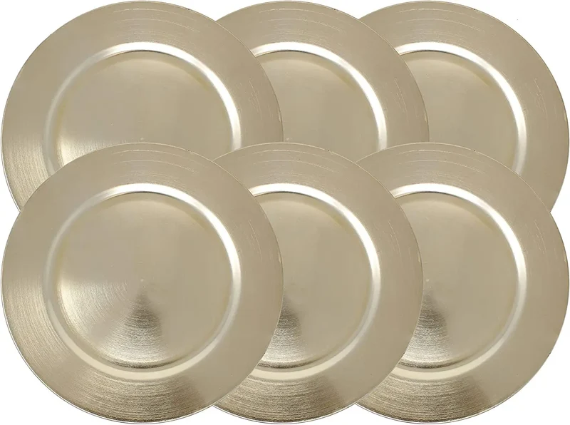 Top Selling Wholesale Traditional Serveware Metal Gold Stainless Steel Charger Plate for Dinner Plates for Home and Kitchen