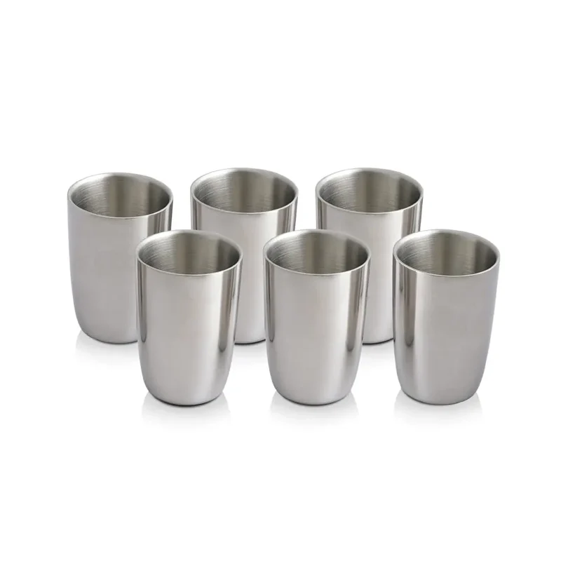 Top Seller Metal Drinking Stackable Durable Party Wine Glasses Stainless Steel Tumbler Cup Drinking Glass Wholesale Bulk Orders