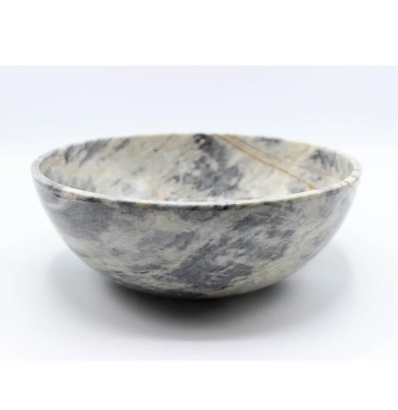 High Quality Blackish Marble Bowl Modern Luxury Home Table Christmas Decor Stylish New Decorative Piece Polished Technique