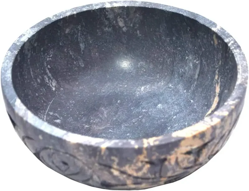 High Quality Blackish Marble Bowl Modern Luxury Home Table Christmas Decor Stylish New Decorative Piece Polished Technique