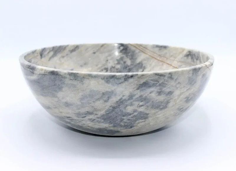 High Quality Blackish Marble Bowl Modern Luxury Home Table Christmas Decor Stylish New Decorative Piece Polished Technique