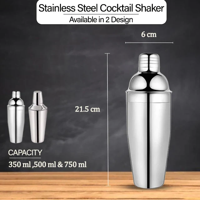 Manufacturer Exporter Selling Stainless Steel Cocktail Shaker Inbuilt Strainer Wholesale Barware Accessories Metal Barware