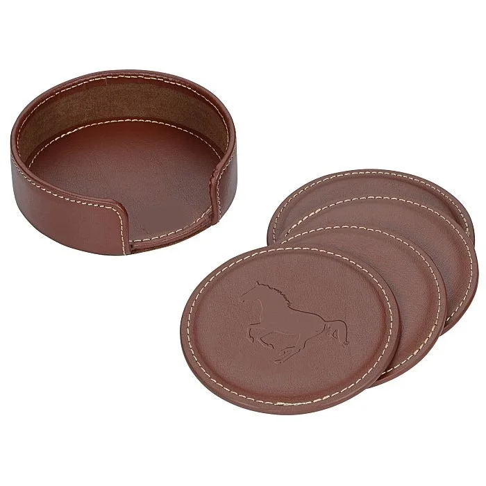 Uniquely Marvelous Design Promotional Leather Hot Drink Coasters Table Decorative Accessories Sale Elegant Leather Mats Pads