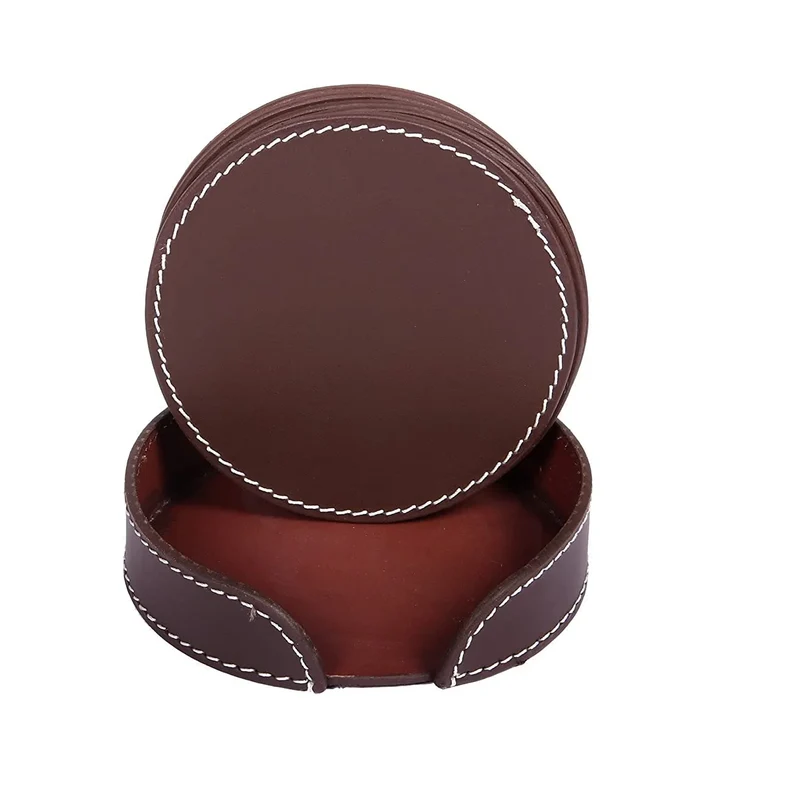 Uniquely Marvelous Design Promotional Leather Hot Drink Coasters Table Decorative Accessories Sale Elegant Leather Mats Pads