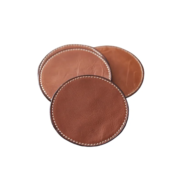 Best Price Premium Quality Business Gift Leather Coasters Set and Coffee Table Mat Cup Coasters Table Decoration Accessories