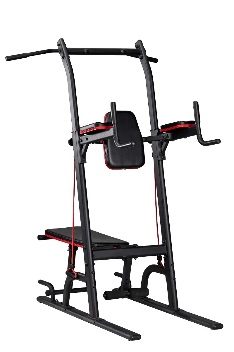 Multifunction Home Gym Exercise Fitness Equipment Pull-Up Bar Dip Station Power Tower With Bench