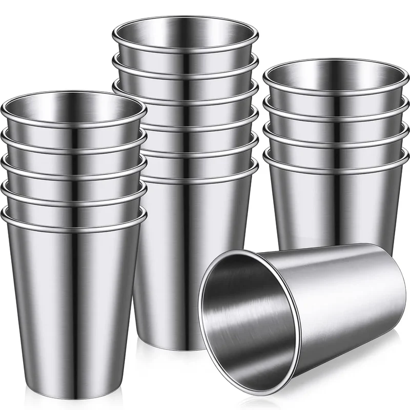 High Quality Wholesale Stainless Steel Pint Cup Shot Wine Glasses Metal Cup for Drinking Outdoors Serving Hot Cold Drinks