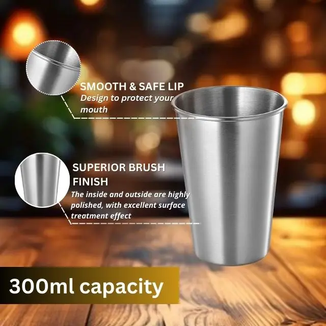 High Quality Wholesale Stainless Steel Pint Cup Shot Wine Glasses Metal Cup for Drinking Outdoors Serving Hot Cold Drinks