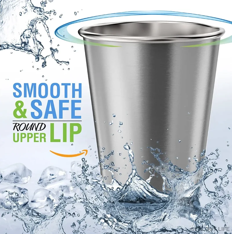 High Quality Wholesale Stainless Steel Pint Cup Shot Wine Glasses Metal Cup for Drinking Outdoors Serving Hot Cold Drinks