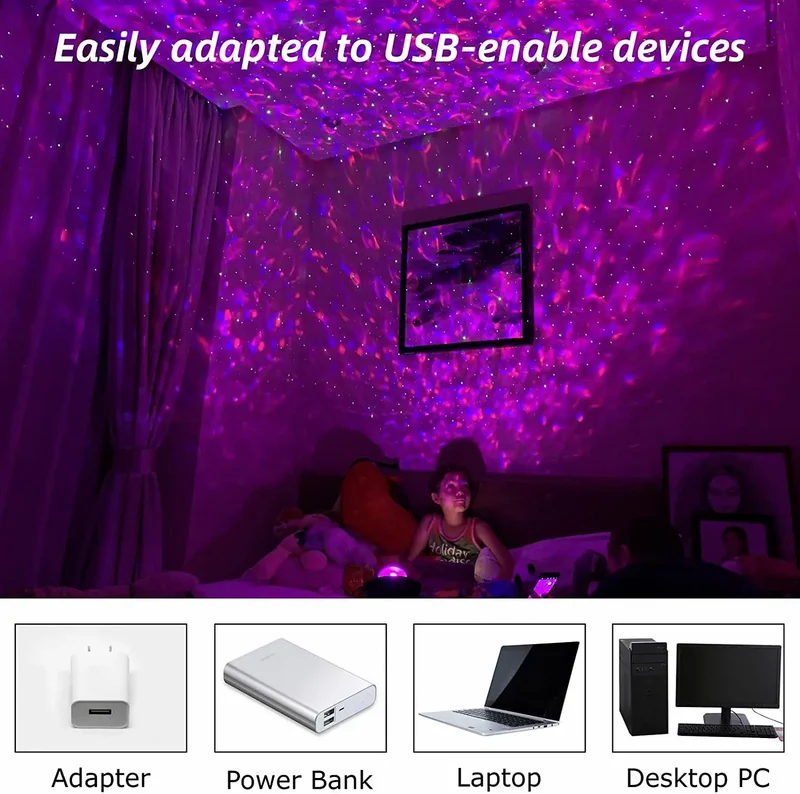 2020 New Modern LED Star Projector Hot Sale Night Sky Unique Galaxy for Kids' Bedroom Electric Dropshipping Oversea Stock ABS