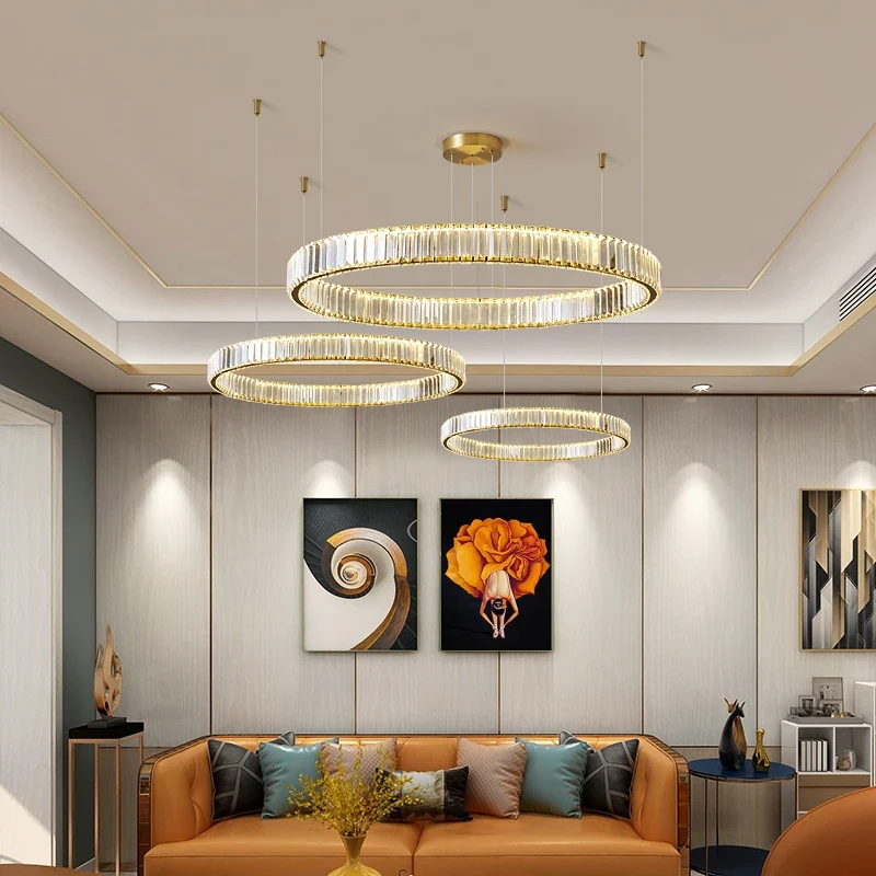 Nordic Style Custom LED Crystal Chandelier for High Ceilings Adjustable Height for Restaurant Villa Hotel Lobby Decor