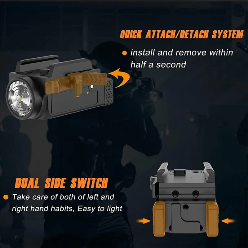 Dropshipping GM23 Light 800Lm Rechargeable Mounted Accessories Tactical Flashlight
