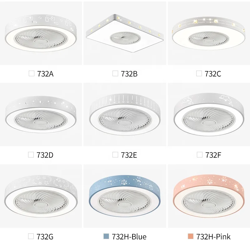 732E Smart Ceiling Fan with Remote and Light 50cm 60cm for Bedroom Ceiling Fan with Light Manufacturers