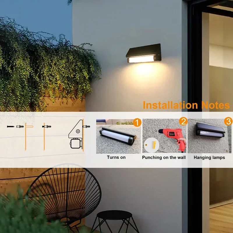 2026 Popular Solar Wall Lights Aluminum Design Outdoor Hang Lighting Solar Garden Led Lights With PIR Sensor