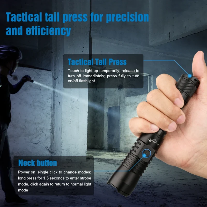 Self Defense Tools TrustFire T30R 460LM LEP Flash Light Torch 1100M White Laser Tactical Torchlight USB Type C LED Flashlight