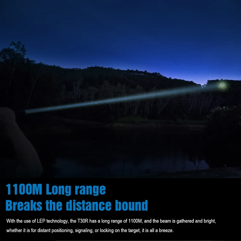 Self Defense Tools TrustFire T30R 460LM LEP Flash Light Torch 1100M White Laser Tactical Torchlight USB Type C LED Flashlight