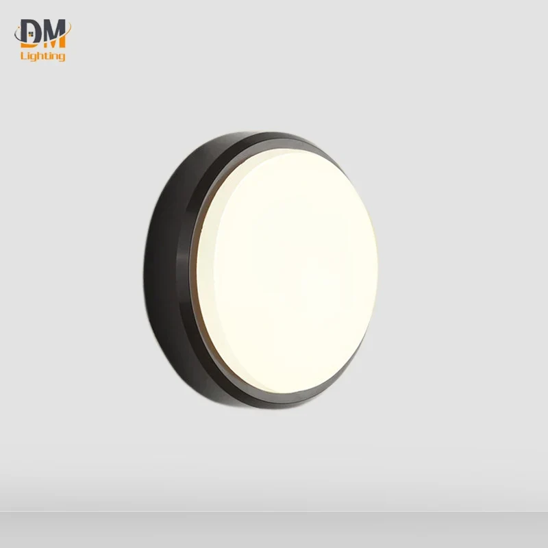 Black 6w Round Shape Cob Outdoor Led Wall Lamps Light for Home Hotel