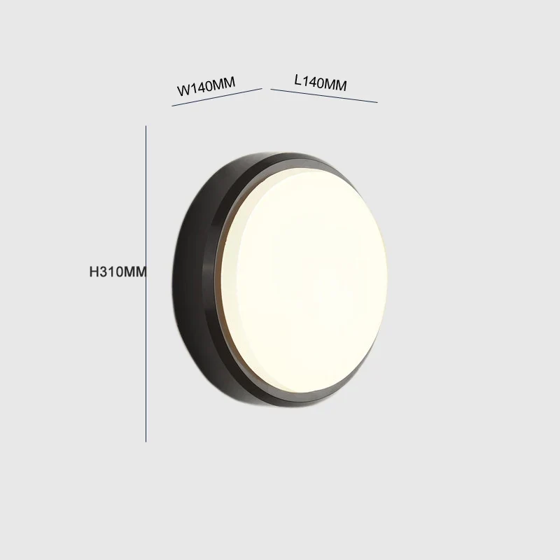 Black 6w Round Shape Cob Outdoor Led Wall Lamps Light for Home Hotel