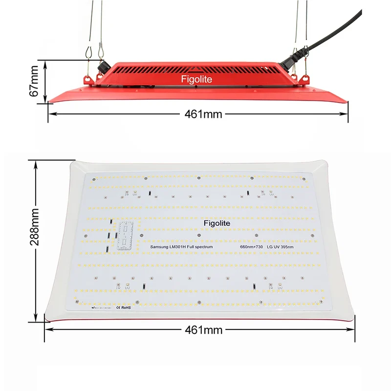 Figolite 240W Mix 660nm 730nm Uv 395nm Full Spectrum Led Grow Light for Indoor Growing