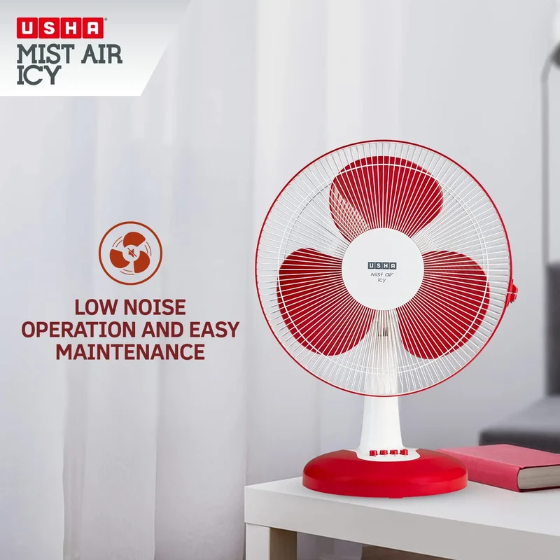 Hot Sale Custom Mechanical Plastic Table Desk Fan Home Office Press Button Electric Air Cooling Fan Foldable Energy Efficient