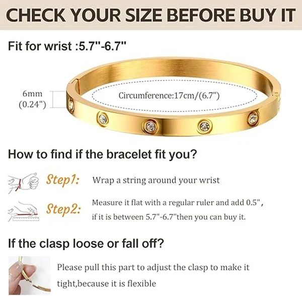 Anti Tarnish Jewellery Women Zircon Tennis 18k Gold Plated Bangles Stainless Steel Fashion Jewelry Bracelets Bangles Set