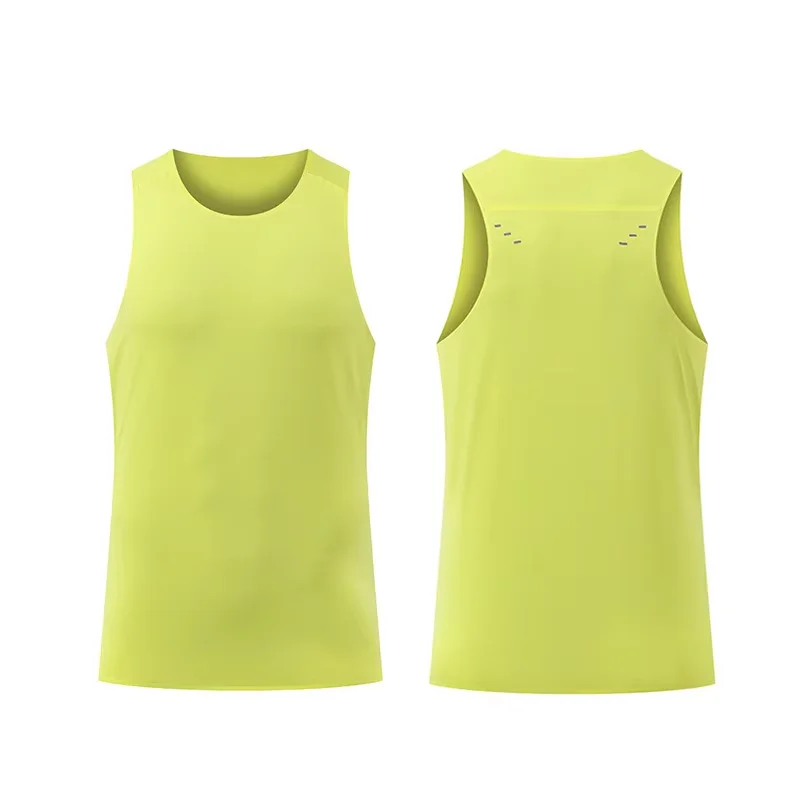 Custom Quick Dry Anti-Bac Ultra Lightweight Seamless Bonded Reflective Print Gym Running Active Unisex Men's Sports Tank Top