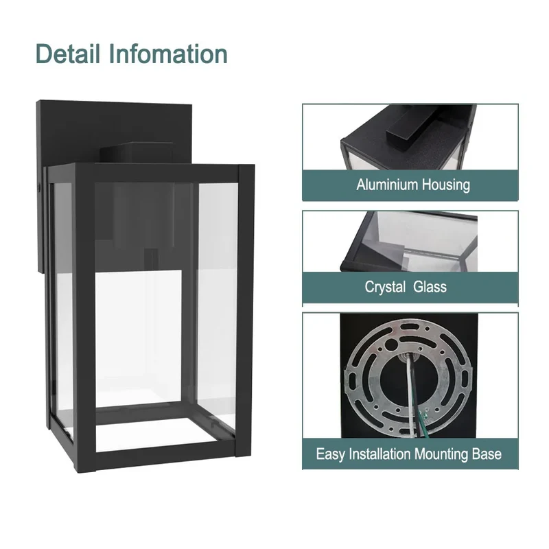 Exterior Wall Lighting 10 Inch E26 E27 Base Waterproof Aluminum Construction USA Warehouse Stock for Home Outdoor Yard