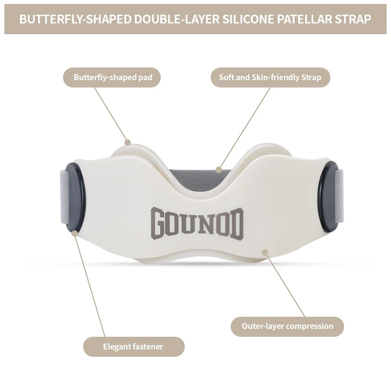 New Butterfly Silicone Patella Strap for Knee Pain Relief & Patellar Tendon Support for Walking Running Hiking Sports Knee Pads