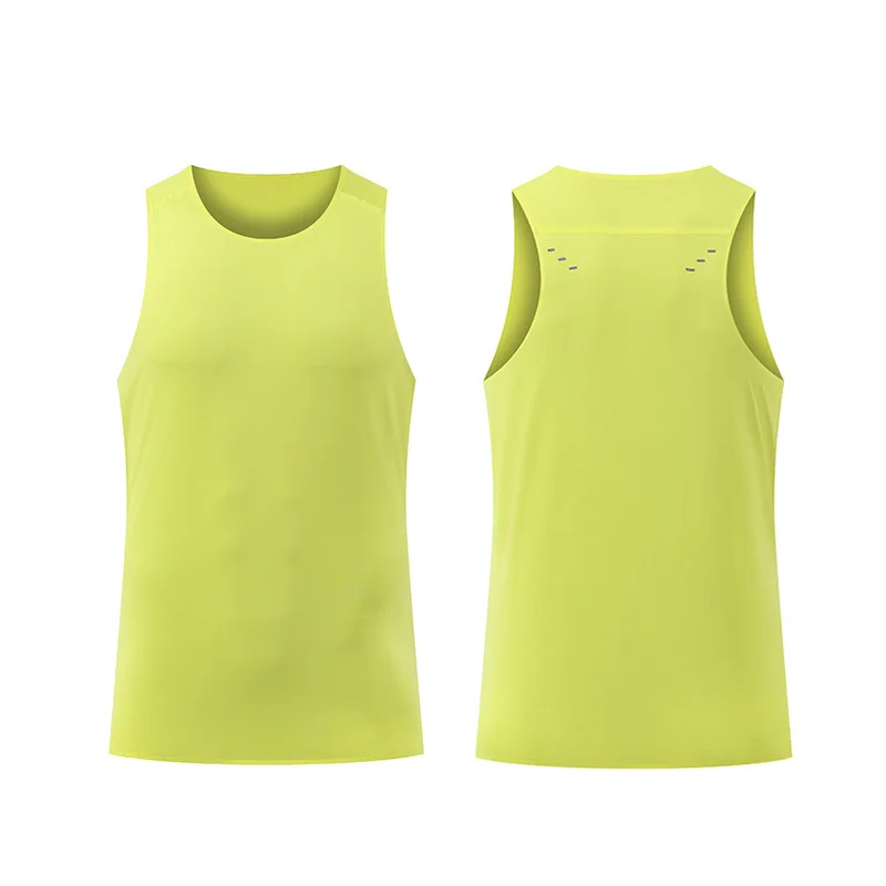 Custom Quick Dry Anti-Bac Ultra Lightweight Seamless Bonded Reflective Print Gym Running Active Unisex Men's Sports Tank Top