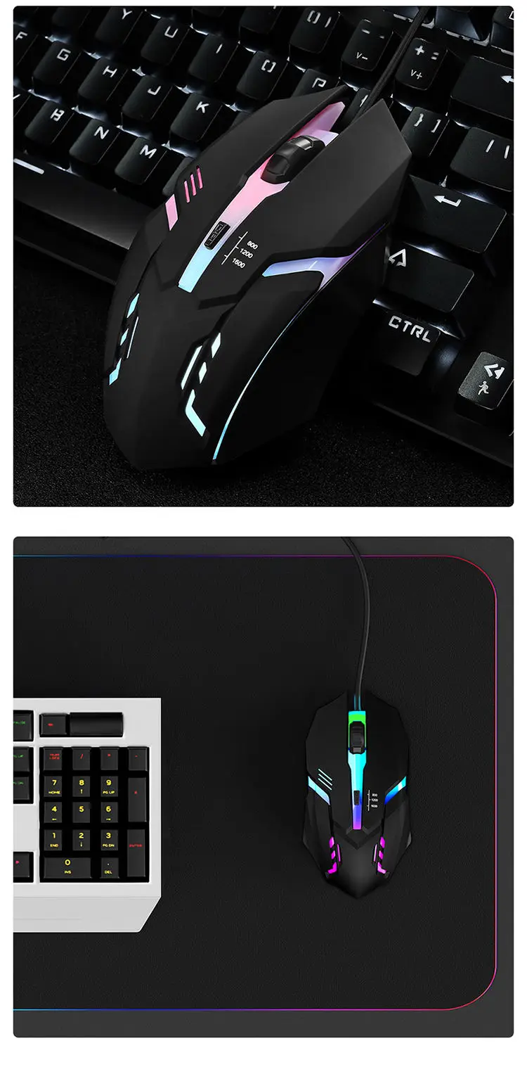 20251 PC ITLY M01 Sports LED Luminous Backlit USB Wired Gaming Mouse for Desktop PC Laptop Office Computer Gaming Mouse