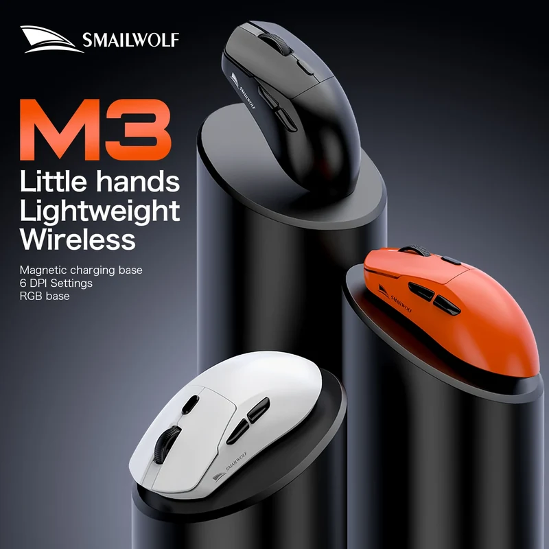 SMAILWOLF M3 PRO Wireless Bluetooth three-mode mouse E-sports gaming laptop desktop PAW3311 wired home Lightweight FPS
