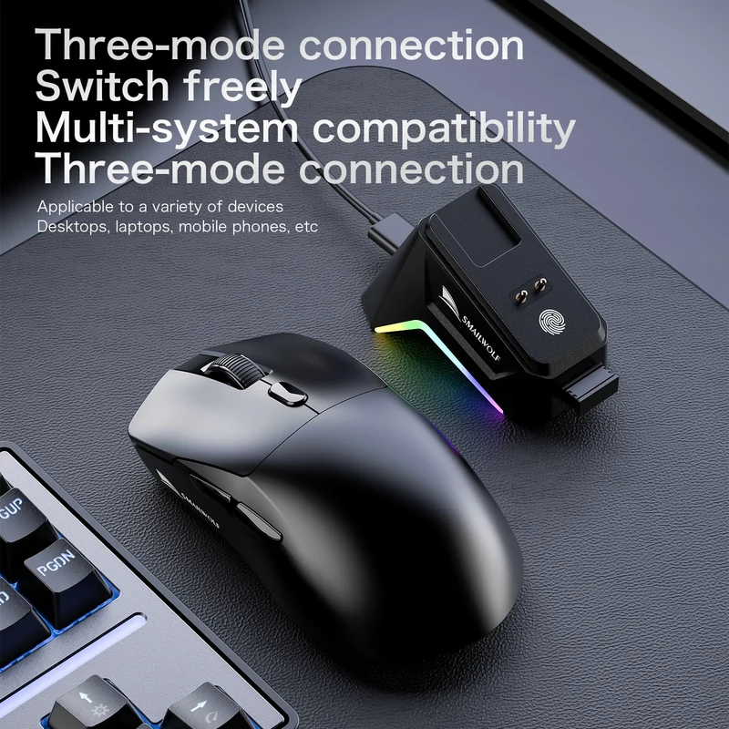 SMAILWOLF M3 PRO Wireless Bluetooth three-mode mouse E-sports gaming laptop desktop PAW3311 wired home Lightweight FPS