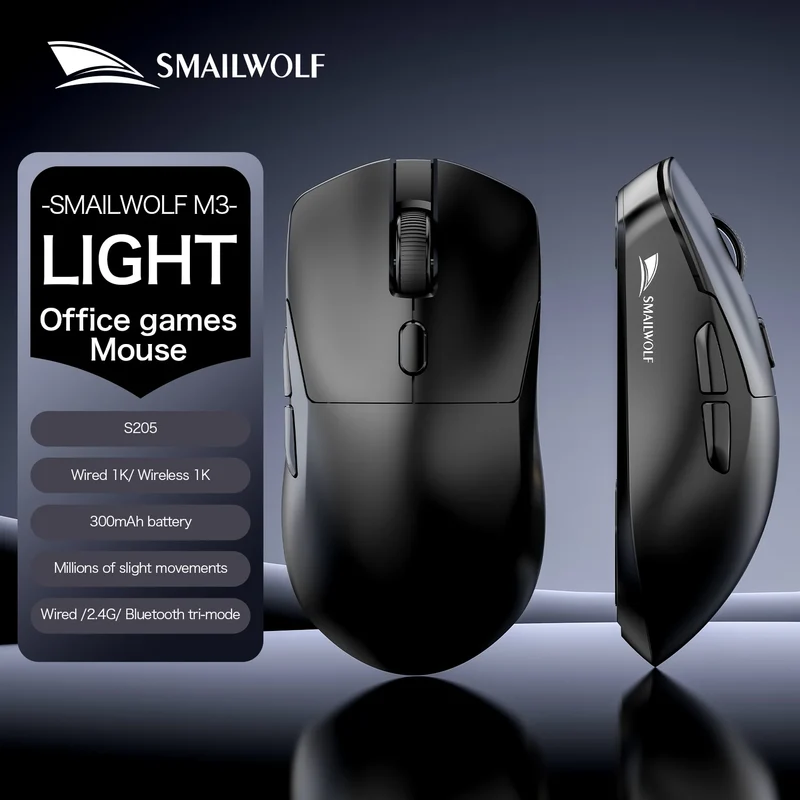 SMAILWOLF M3 PRO Wireless Bluetooth three-mode mouse E-sports gaming laptop desktop PAW3311 wired home Lightweight FPS